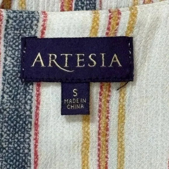 Artesia Boho Striped Top Small - Picture 3 of 3